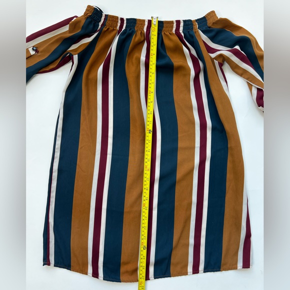 Summer Striped Off The Shoulder Dress Midi Dark Pastel Gingham Babydoll Mini Mom - Picture 13 of 17